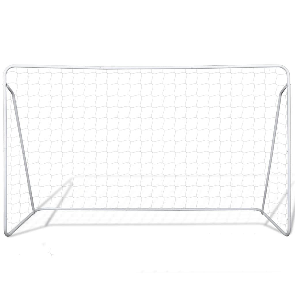 vidaXL Σετ Τέρμα Ποδοσφαίρου με Δίχτυ 240 x 90 x 150 εκ. από Ατσάλι