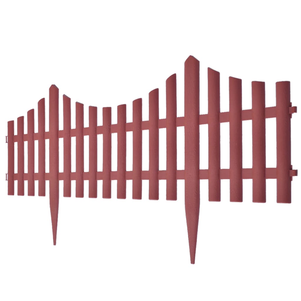 vidaXL Διαχωριστικό Γκαζόν Φράχτης Καφέ 17 Τεμ. / 10 μ.