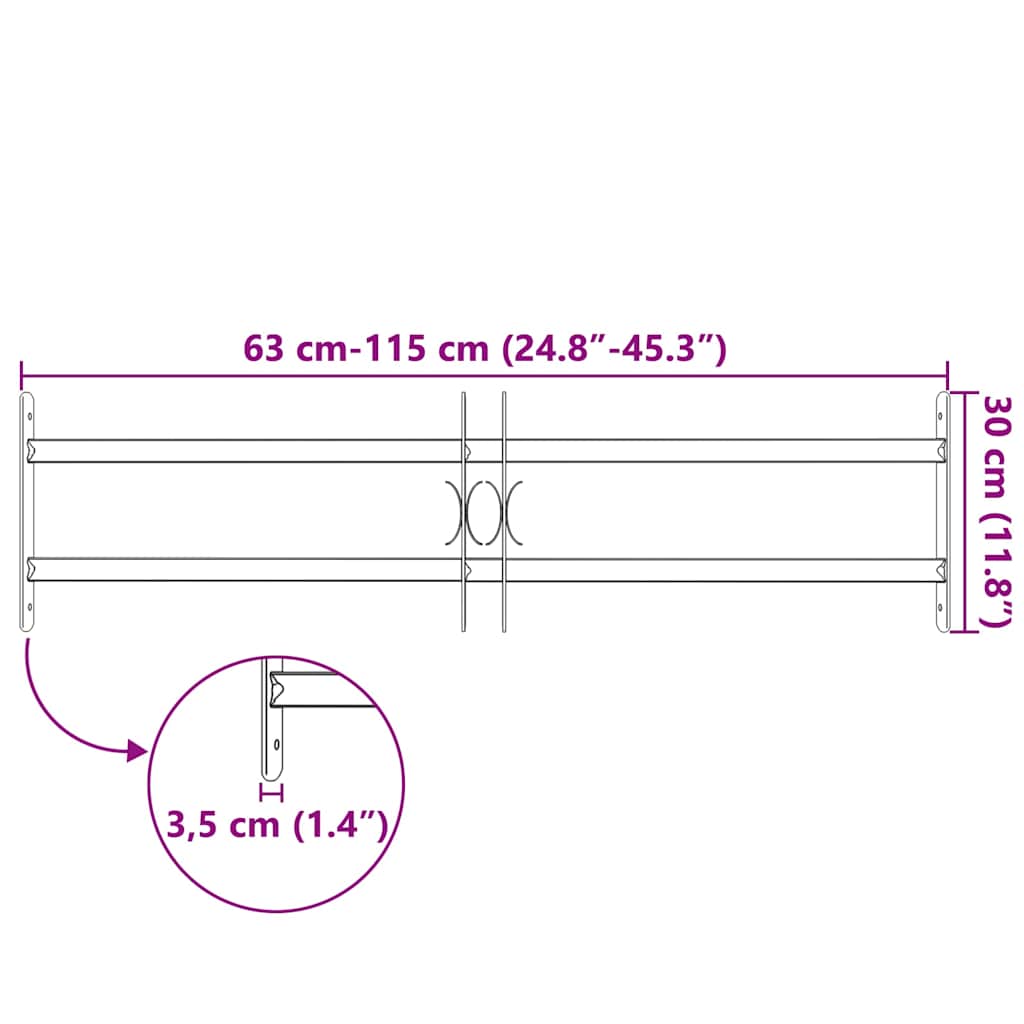 Κάγκελα Παραθύρων Ασφαλείας Ρυθμιζόμενα με 2 Μπάρες 700-1050 χιλ.