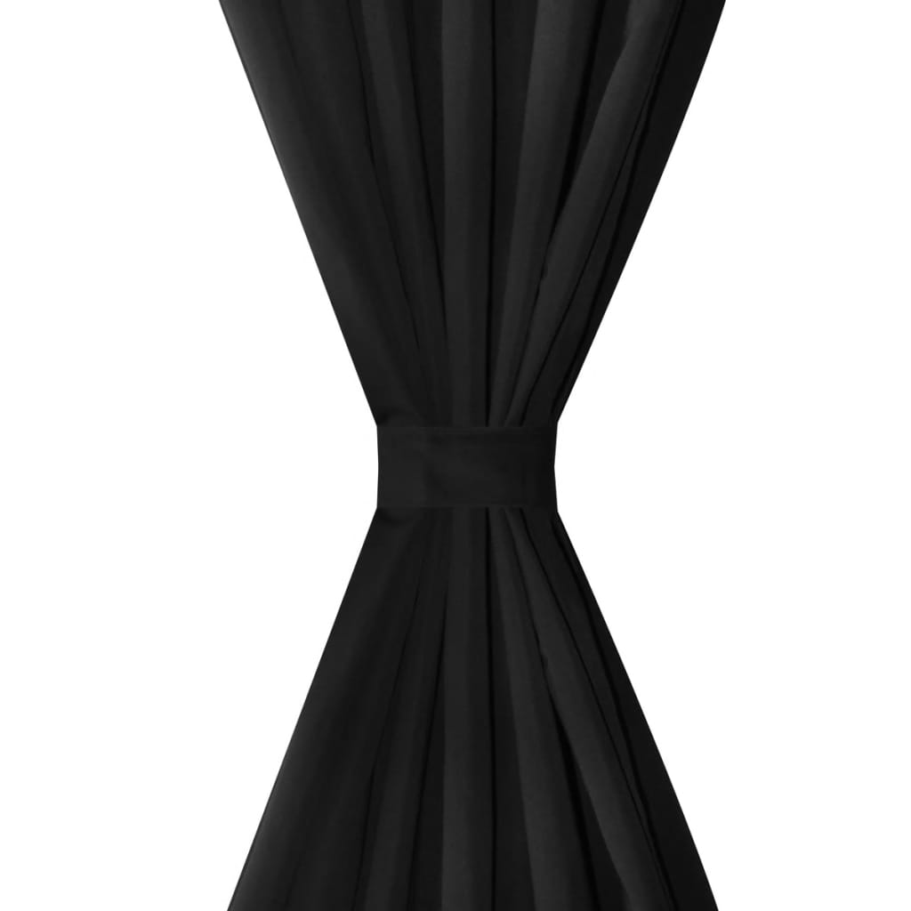 Κουρτίνες με Θηλιές 2 τεμ. Μαύρες 140 x 245 εκ. από Microsatin