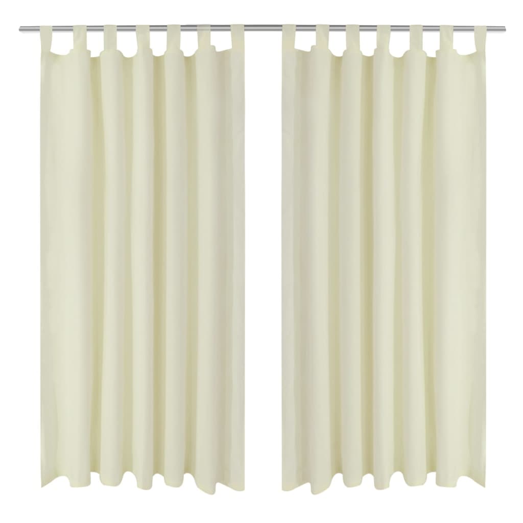 Κουρτίνες με Θηλιές 2 τεμ. Κρεμ 140 x 175 εκ. από Microsatin