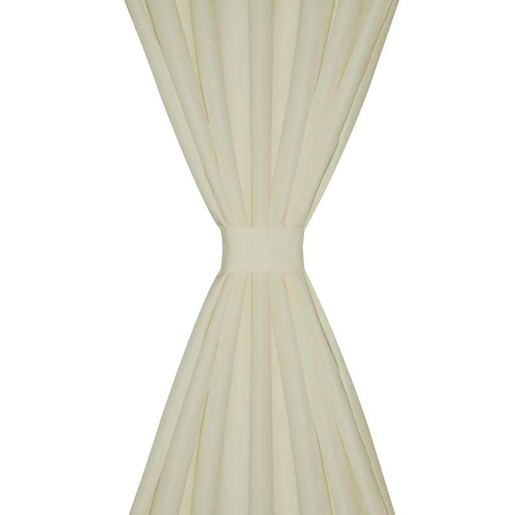 Κουρτίνες με Θηλιές 2 τεμ. Κρεμ 140 x 175 εκ. από Microsatin