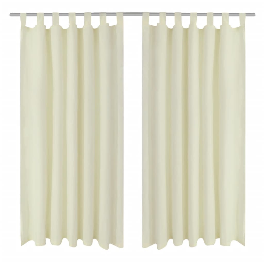 Κουρτίνες με Θηλιές 2 τεμ. Κρεμ 140 x 225 εκ. από Microsatin
