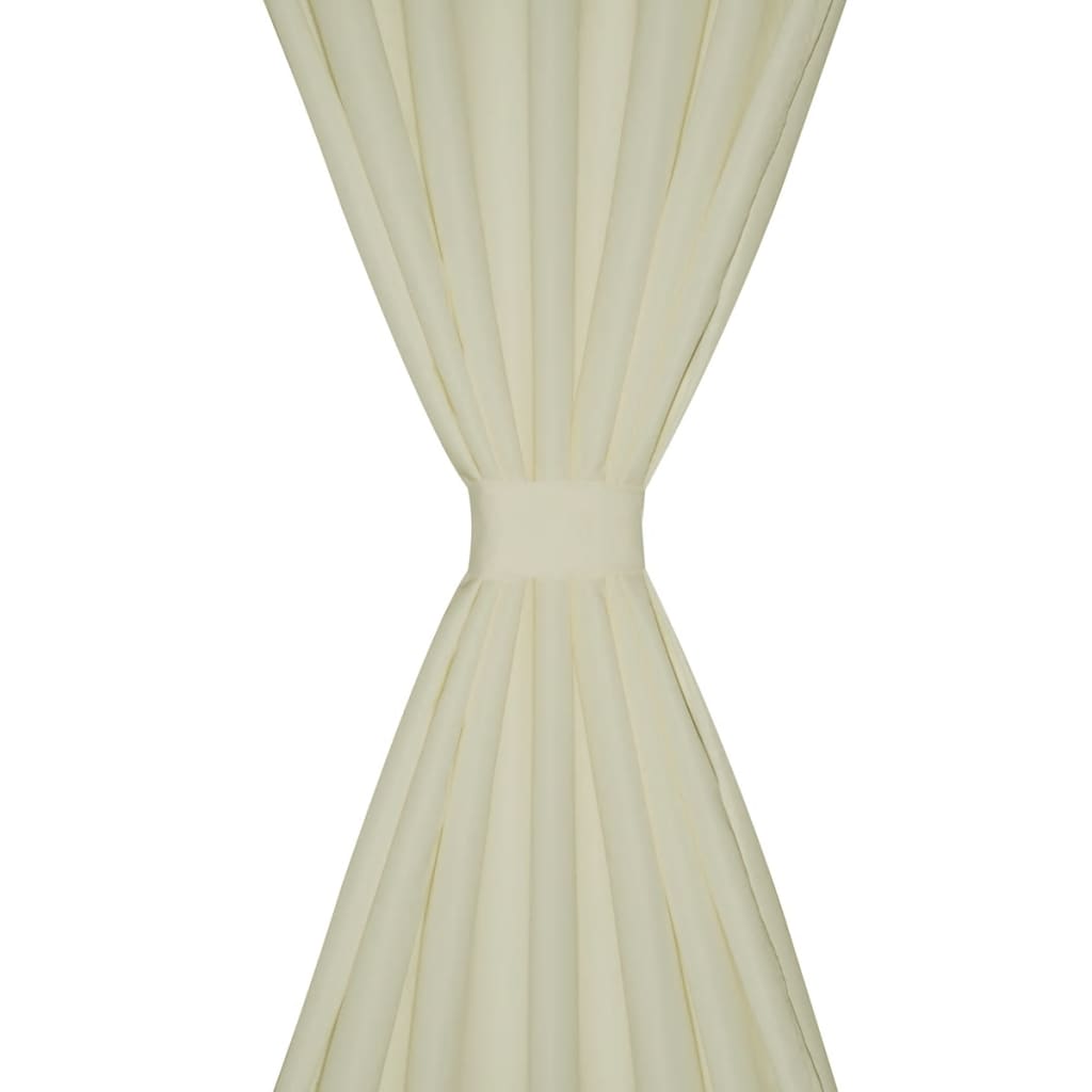Κουρτίνες με Θηλιές 2 τεμ. Κρεμ 140 x 245 εκ. από Microsatin