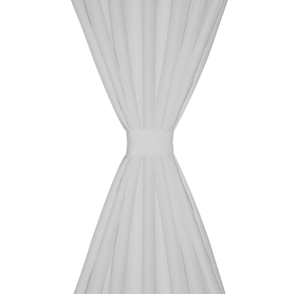 Κουρτίνες με Θηλιές 2 τεμ. Λευκές 140 x 245 εκ. από Microsatin