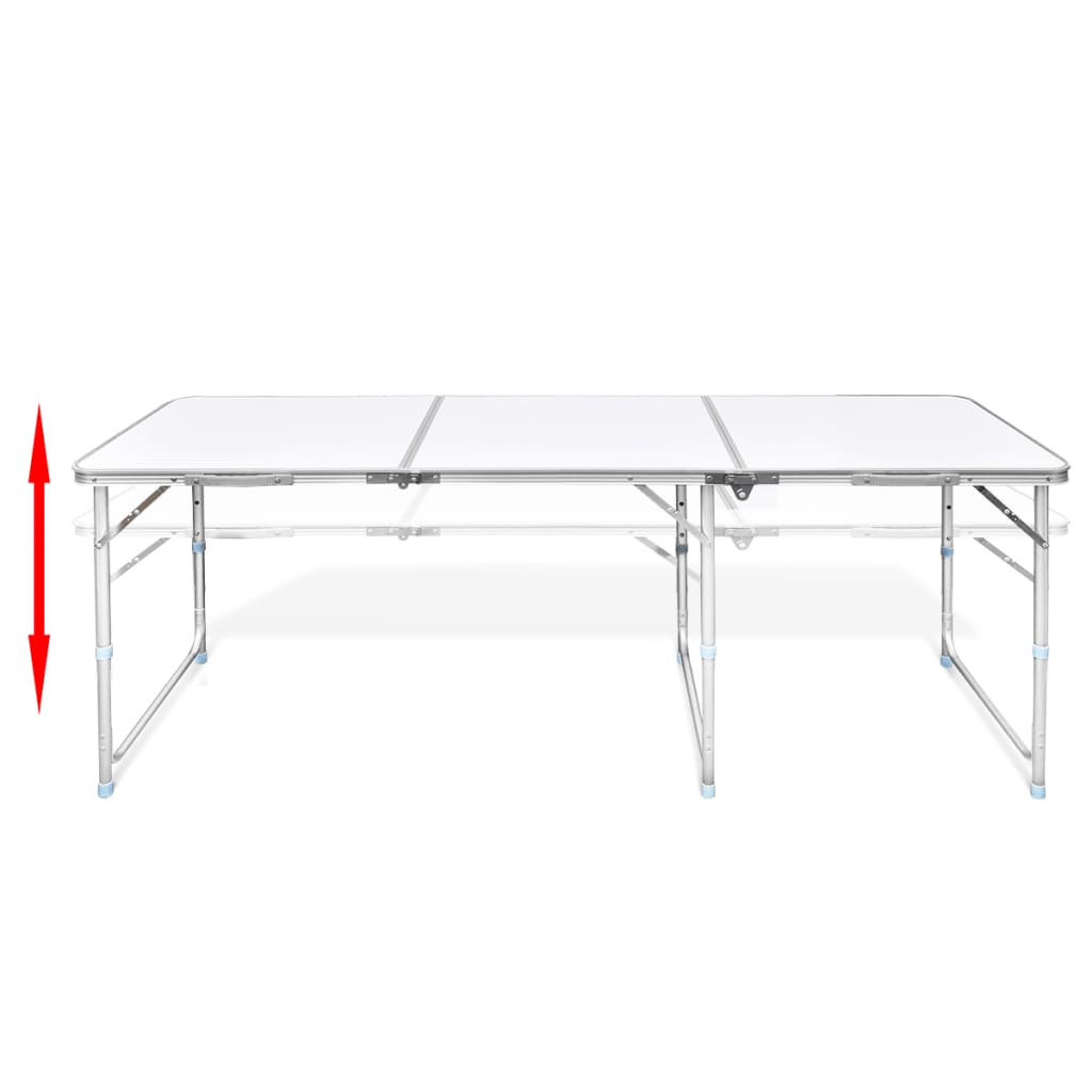 Τραπέζι Camping Πτυσσόμενο Ρυθμιζόμενου Ύψους 180 x 60 εκ. Αλουμινίου