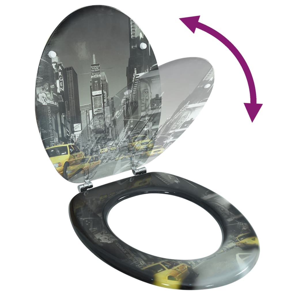 Κάλυμμα Λεκάνης Σχέδιο Νέα Υόρκη με Καπάκι από MDF