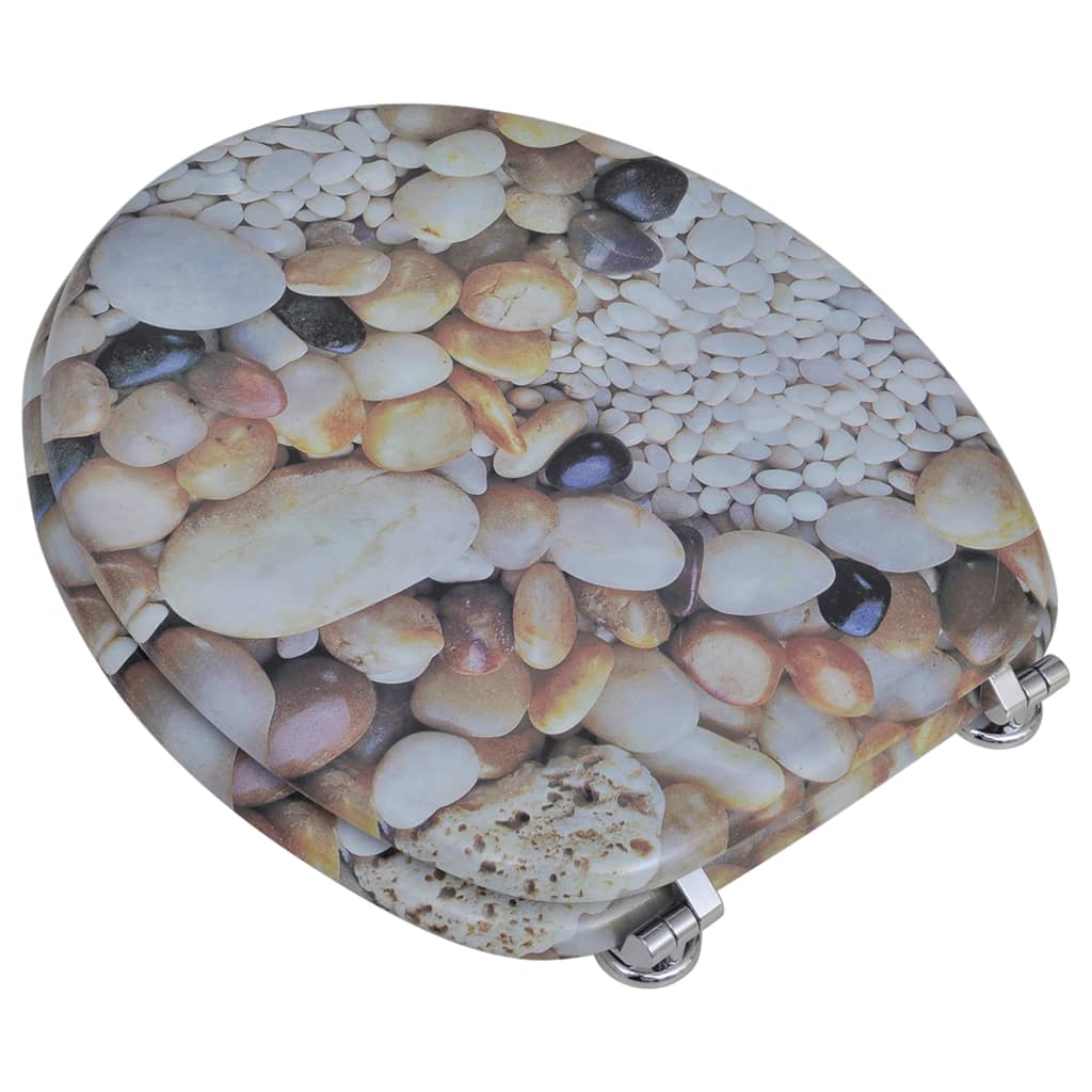 Κάλυμμα Λεκάνης Σχέδιο Βότσαλα με Καπάκι από MDF