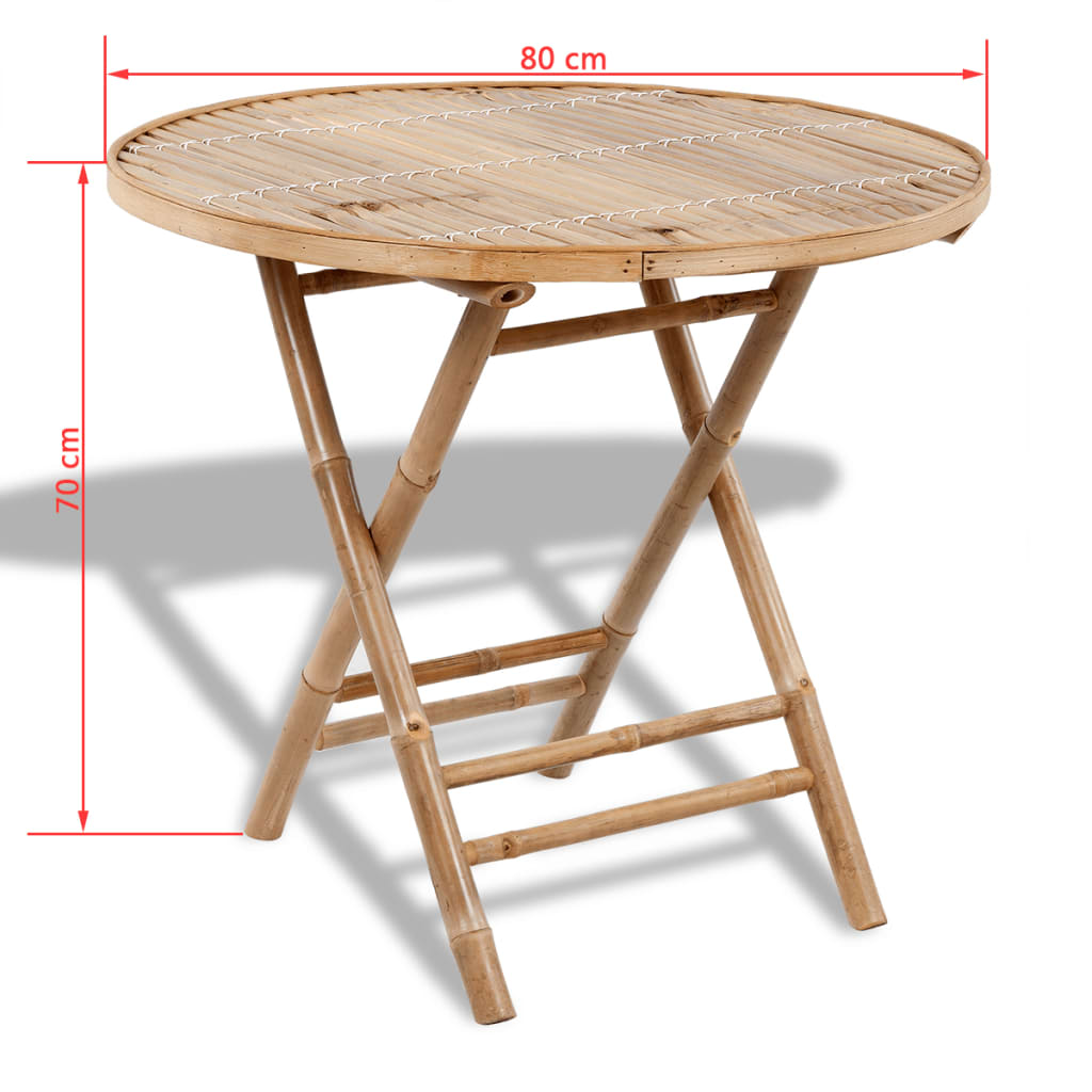 vidaXL Σετ Τραπεζαρίας Εξωτερικού Χώρου Πτυσσόμενο 5 τεμ. από Μπαμπού