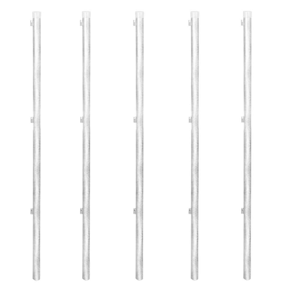 vidaXL Συρματόπλεγμα 15 x 1 μ. Γαλβανισμένο Ατσάλι + Στύλοι/Βάσεις