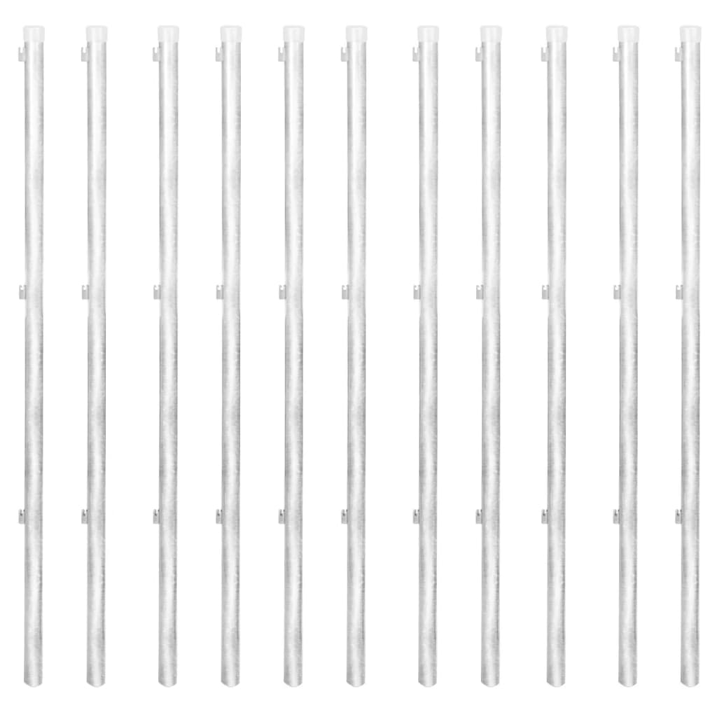 vidaXL Συρματόπλεγμα 25 x 1,25 μ. Γαλβανισμένο Ατσάλι + Στύλοι/Βάσεις