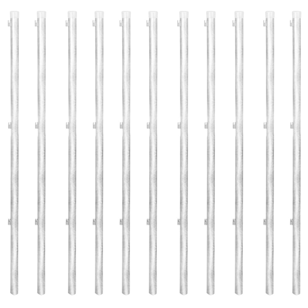 vidaXL Συρματόπλεγμα 25 x 1,5 μ. Γαλβανισμένο Ατσάλι + Στύλοι/Βάσεις