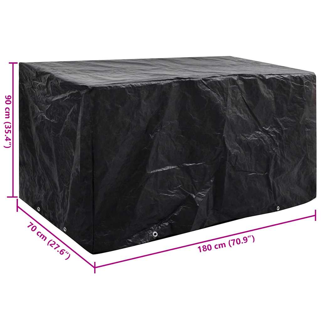 vidaXL Κάλυμμα Επίπλων Κήπου με 8 Κρίκους 180 x 70 x 90 εκ.