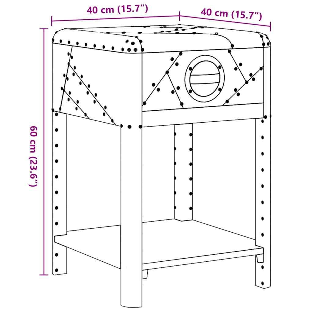 vidaXL Βοηθητικό Τραπέζι Vintage Aviator με 1 Συρτάρι από Αλουμίνιο