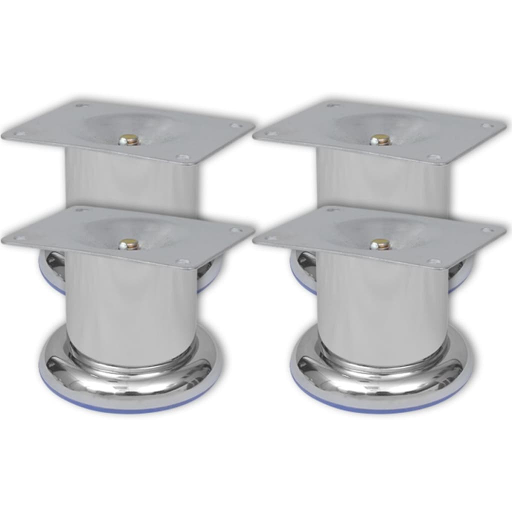 Round Sofa Legs 4 pcs. Chrome Color 60 mm.