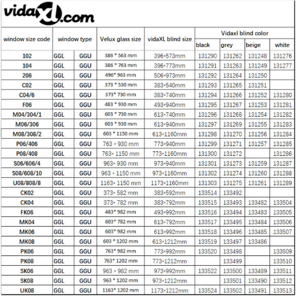 vidaXL Στόρι Ρόλερ Συσκότισης (Blackout) Λευκό M04/304 GGL και GGU