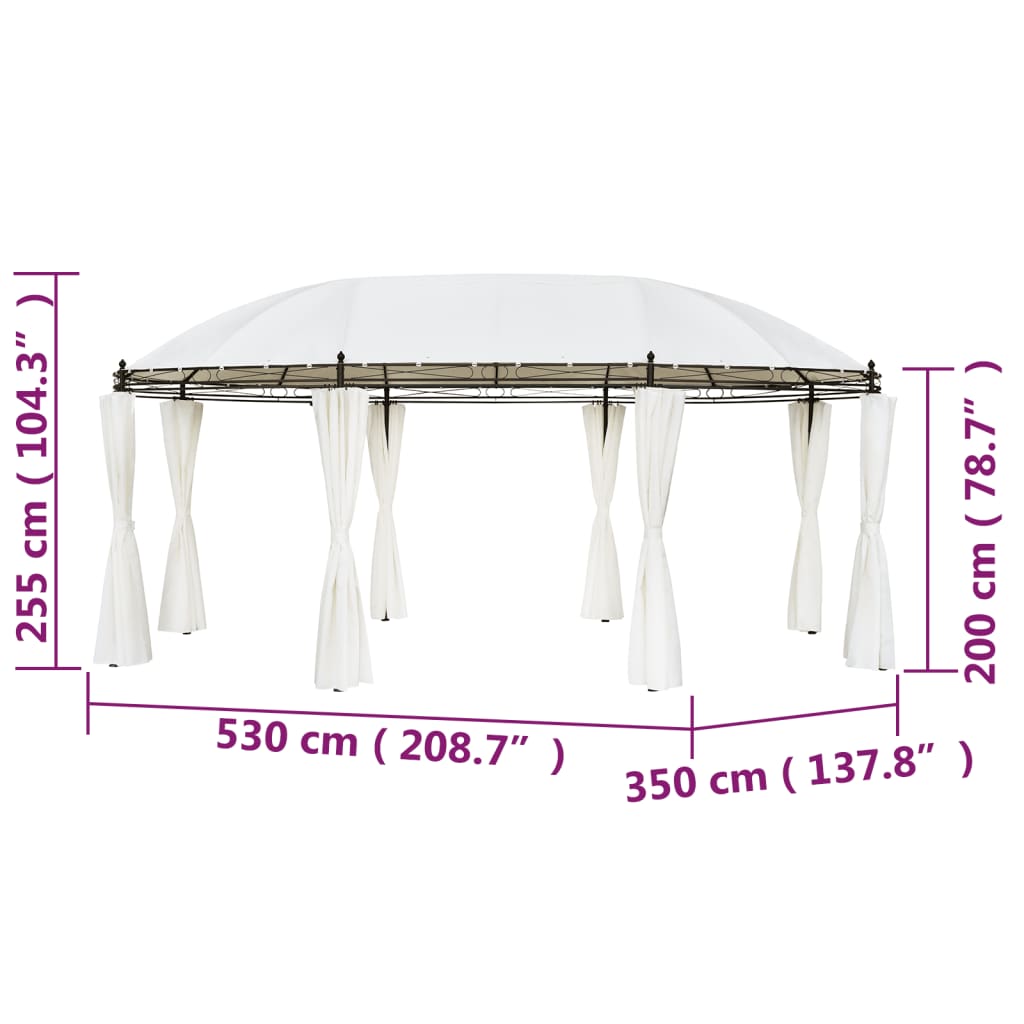 vidaXL Κιόσκι Λευκό Κρεμ 530 x 350 x 265 εκ.