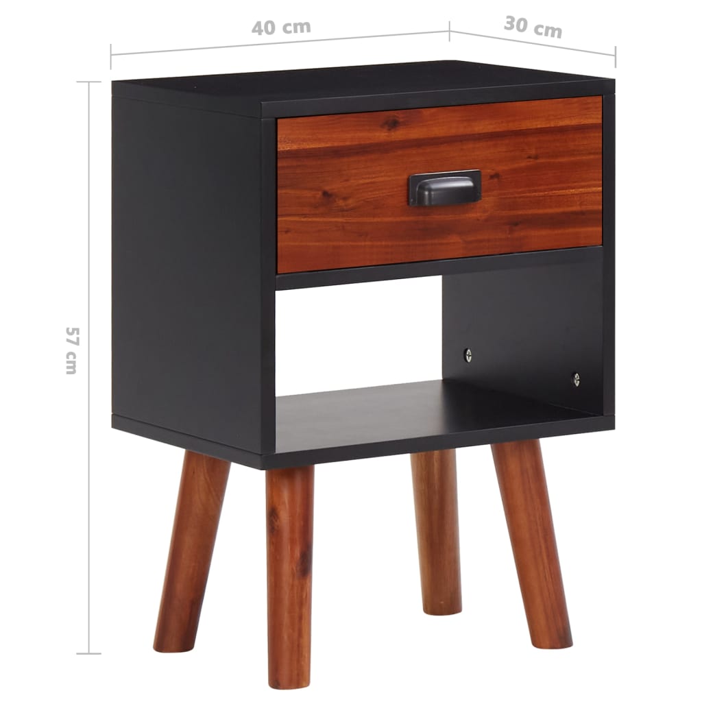 vidaXL Κομοδίνα 2 τεμ. 40 x 30 x 57 εκ. από Μασίφ Ξύλο Ακακίας