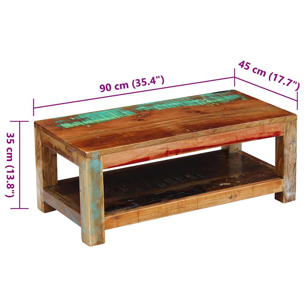 vidaXL Τραπεζάκι Σαλονιού 90 x 45 x 35 εκ. Ανακυκλωμένο Ξύλο