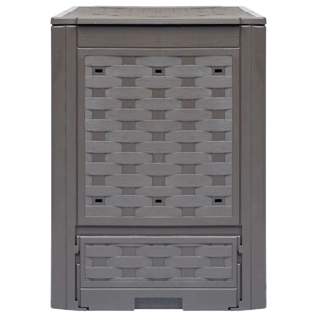 vidaXL Κομποστοποιητής Κήπου Καφέ 60x60x83 εκ. 300 L Πλαστικό Ρατάν