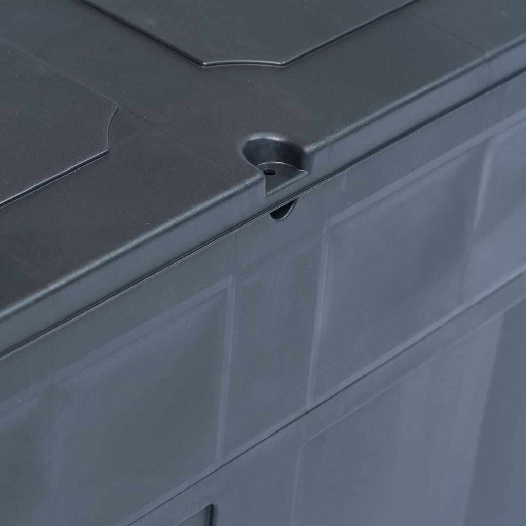 vidaXL Μπαούλο Αποθήκευσης Κήπου Μαύρο 320 Λίτρα