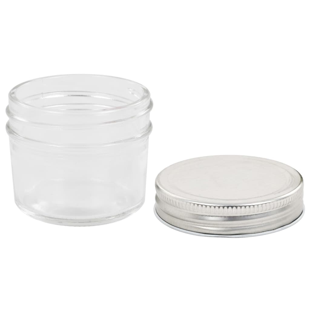 vidaXL Βάζα Μαρμελάδας 24 τεμ. 110 ml Γυάλινα με Ασημένια Καπάκια