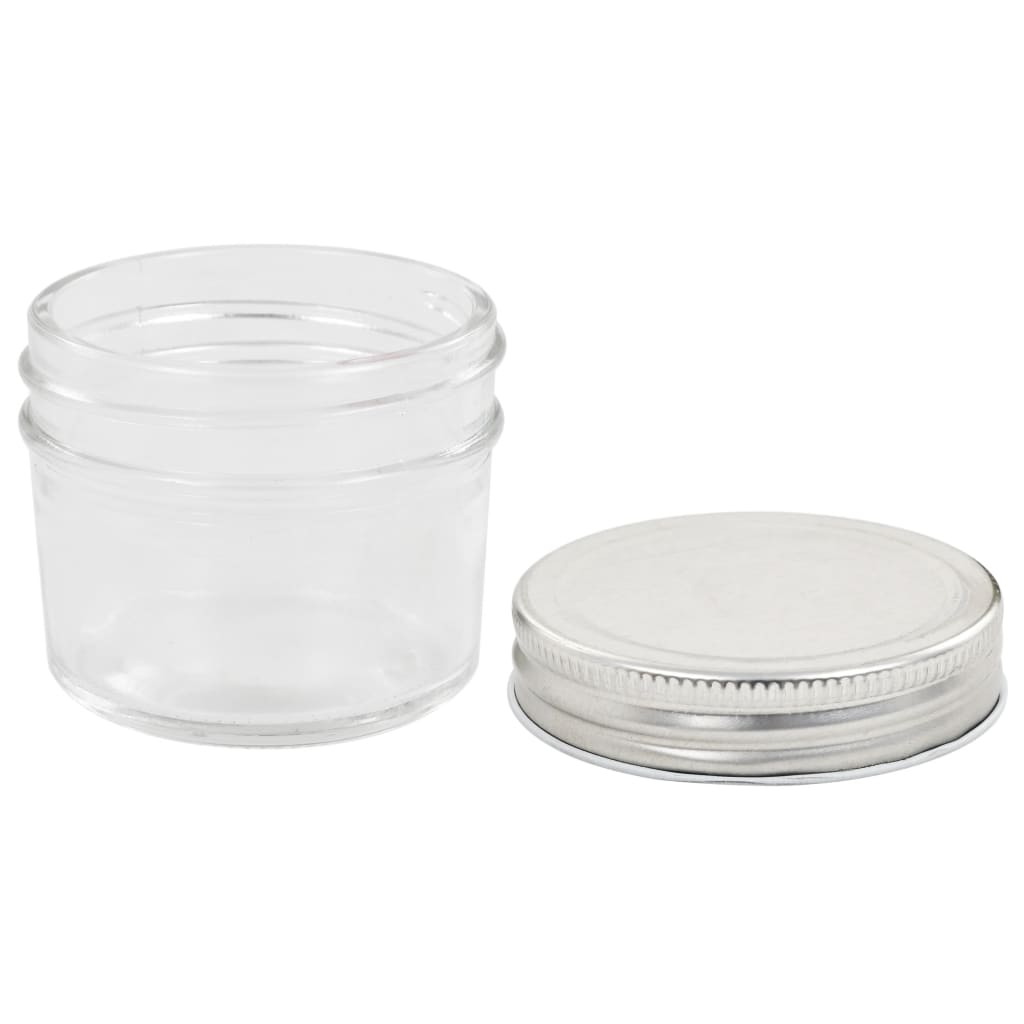 vidaXL Βάζα Μαρμελάδας 96 τεμ. 110 ml Γυάλινα με Ασημένια Καπάκια