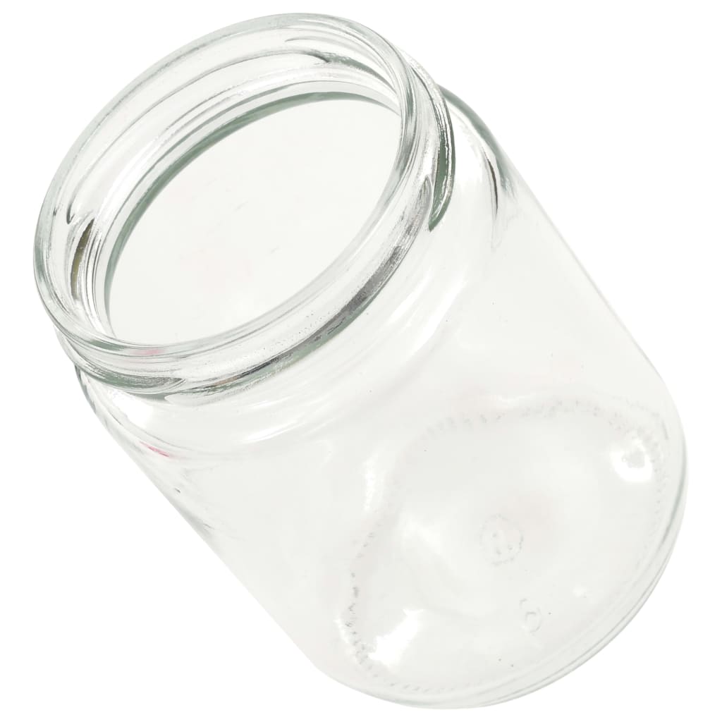 vidaXL Βάζα Μαρμελάδας 48 τεμ. 230 ml Γυάλινα με Κόκκινα/Λευκά Καπάκια