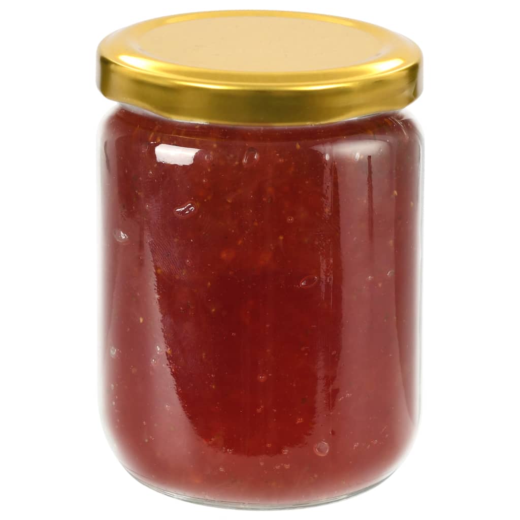 vidaXL Βάζα Μαρμελάδας 96 τεμ. 230 ml Γυάλινα με Χρυσά Καπάκια