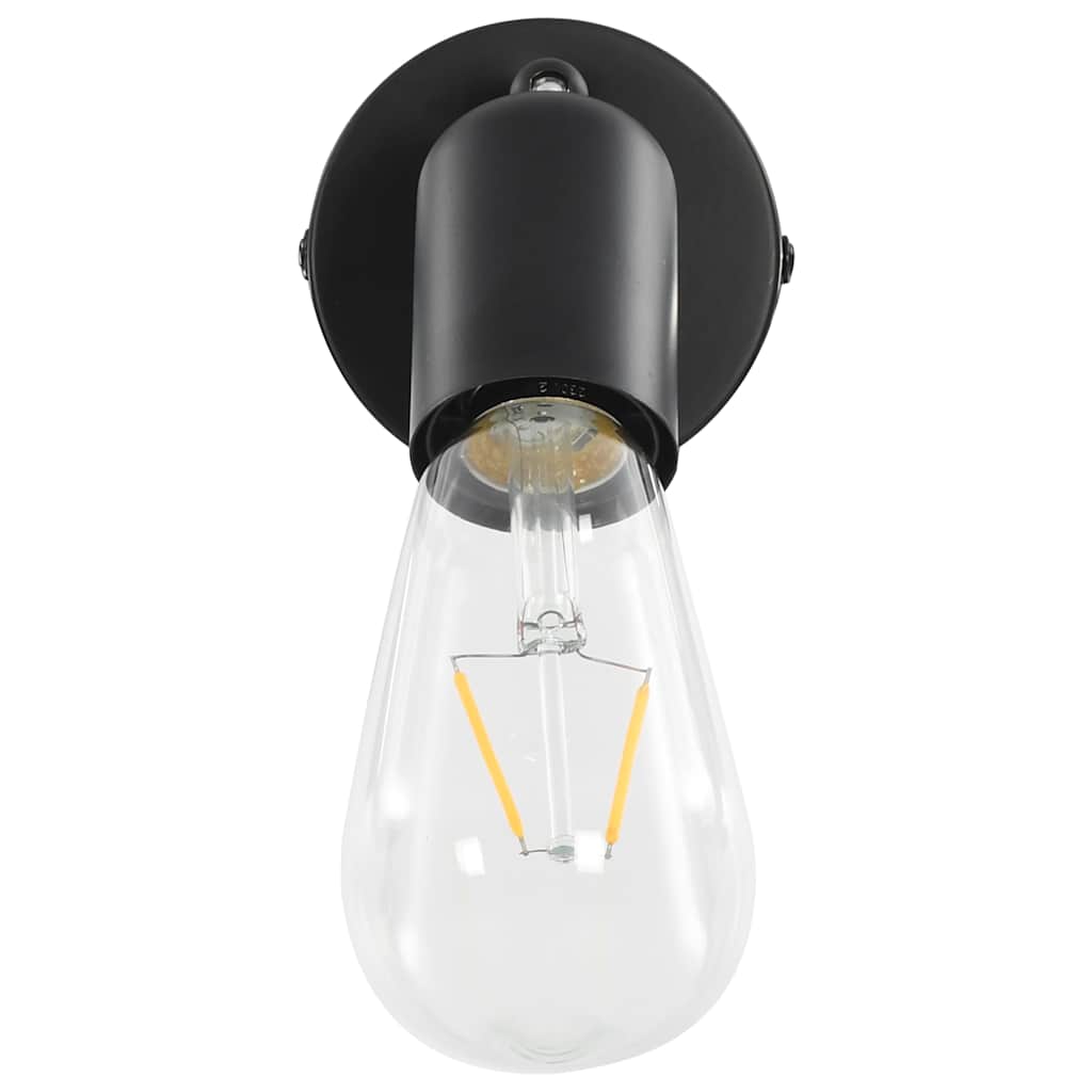 vidaXL Φωτιστικά Σποτ 2 τεμ. Μαύρα με Λαμπτήρες Filament 2W Ε27
