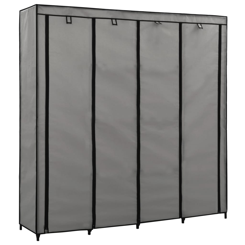 vidaXL Ντουλάπα με 4 Αποθηκευτικά Τμήματα Γκρι 175 x 45 x 170 εκ.