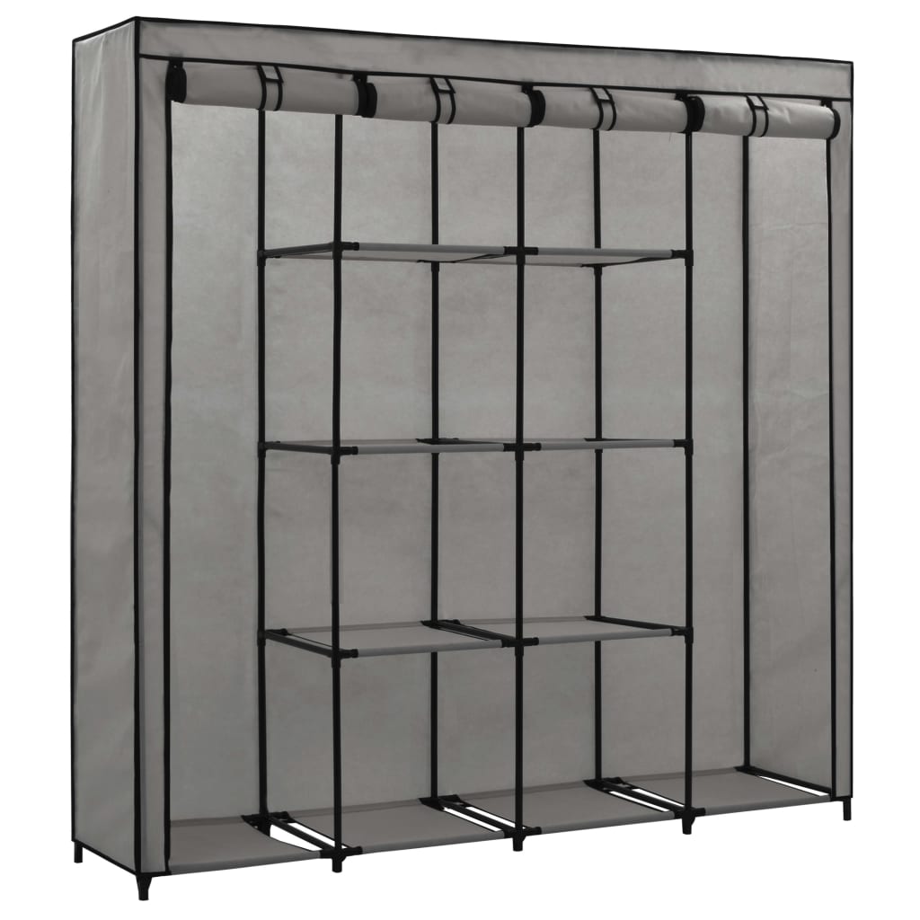 vidaXL Ντουλάπα με 4 Αποθηκευτικά Τμήματα Γκρι 175 x 45 x 170 εκ.
