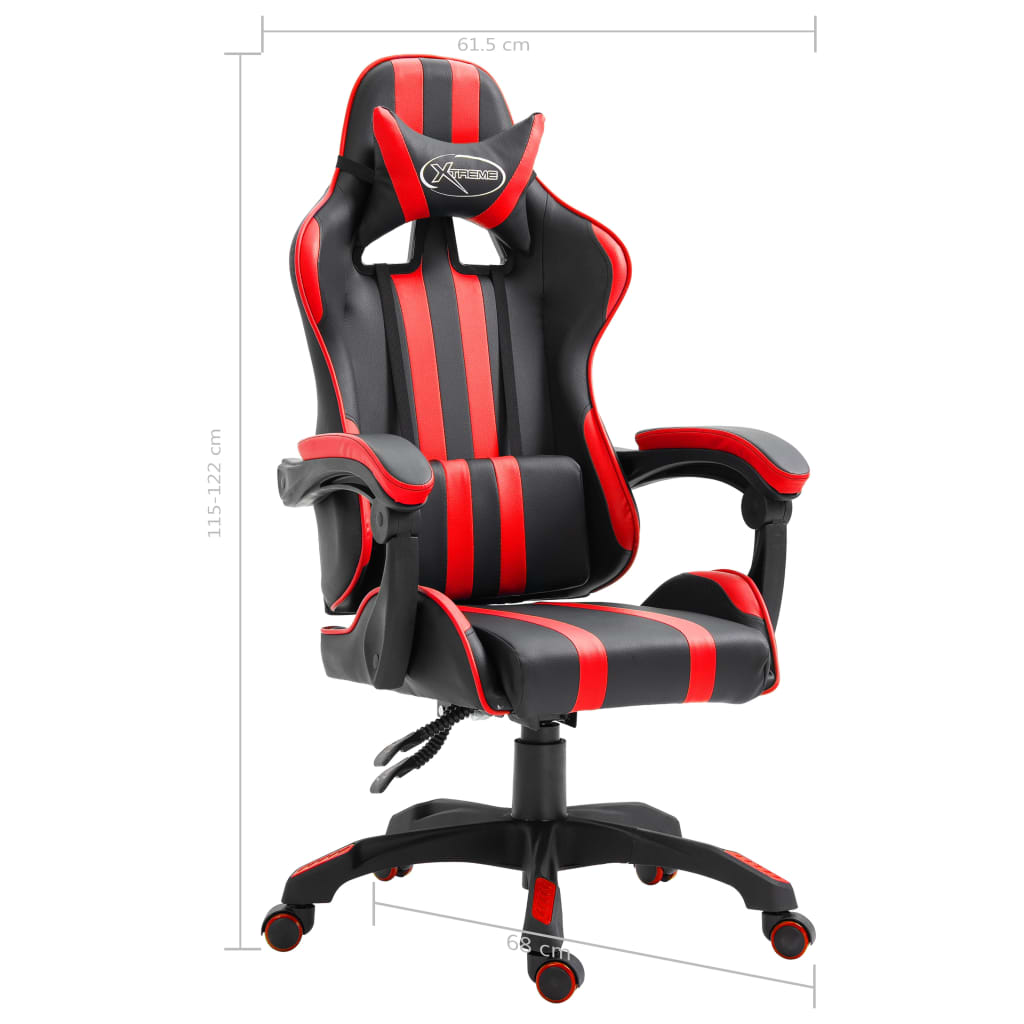 vidaXL Καρέκλα Gaming Κόκκινη από Συνθετικό Δέρμα