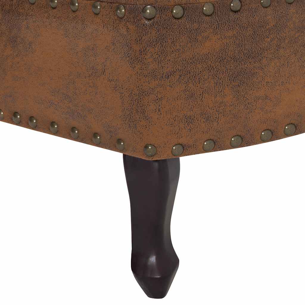 vidaXL Ανάκλιντρο Καφέ από Συνθετικό Καστόρι