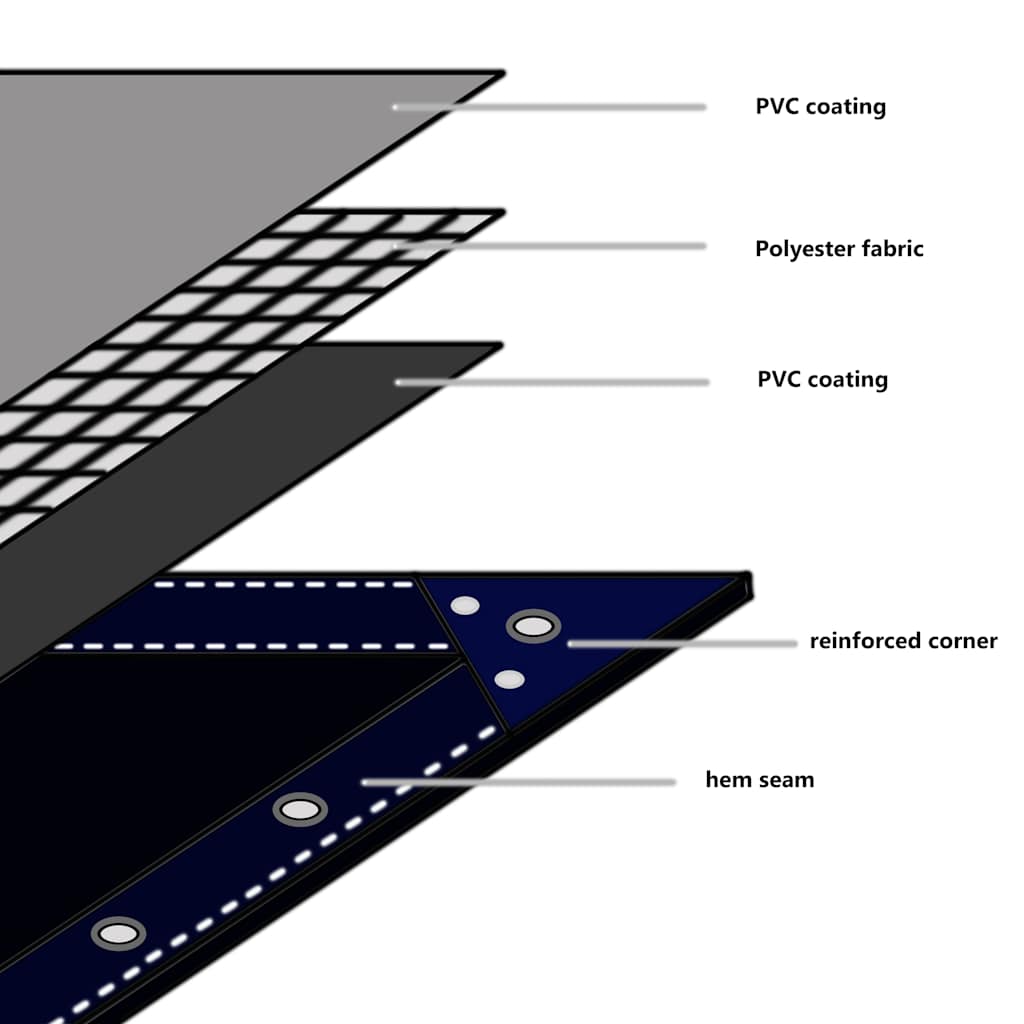 vidaXL Μουσαμάς Λευκός 6 x 8 μ. 650 γρ./μ.²