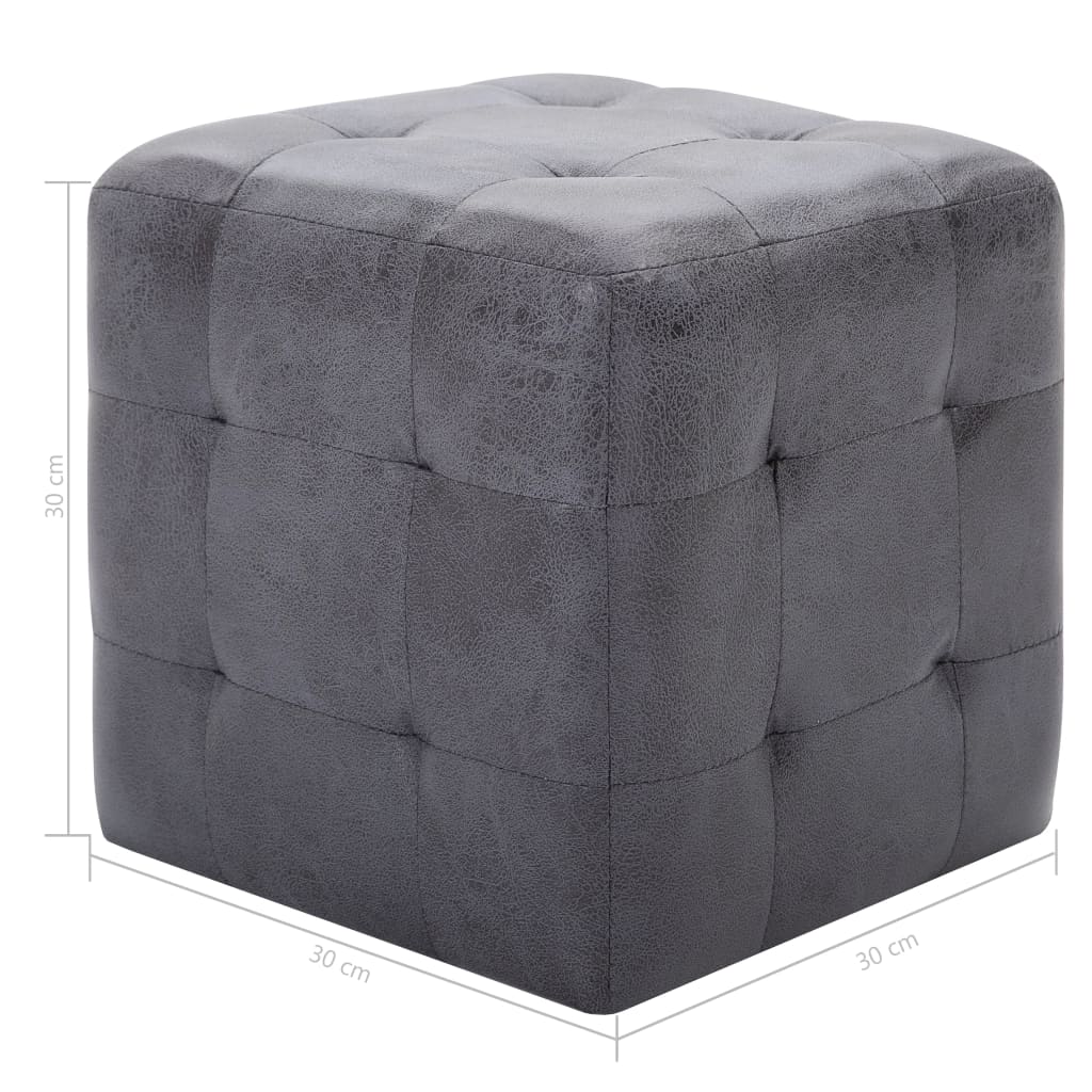 vidaXL Κομοδίνα 2 τεμ. Γκρι 30 x 30 x 30 εκ. από Συνθετικό Καστόρι