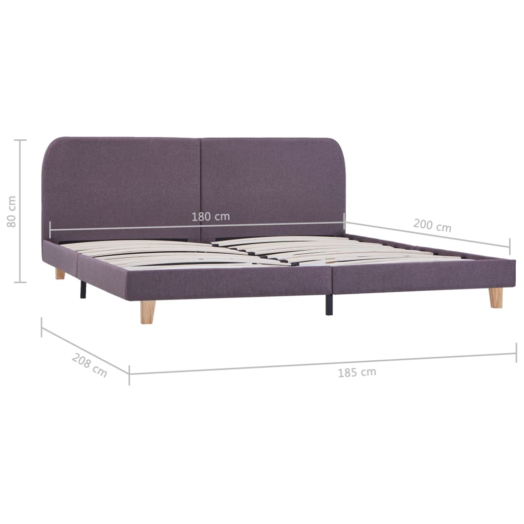 vidaXL Πλαίσιο Κρεβατιού Χρώμα Taupe 180 x 200 εκ. Υφασμάτινο