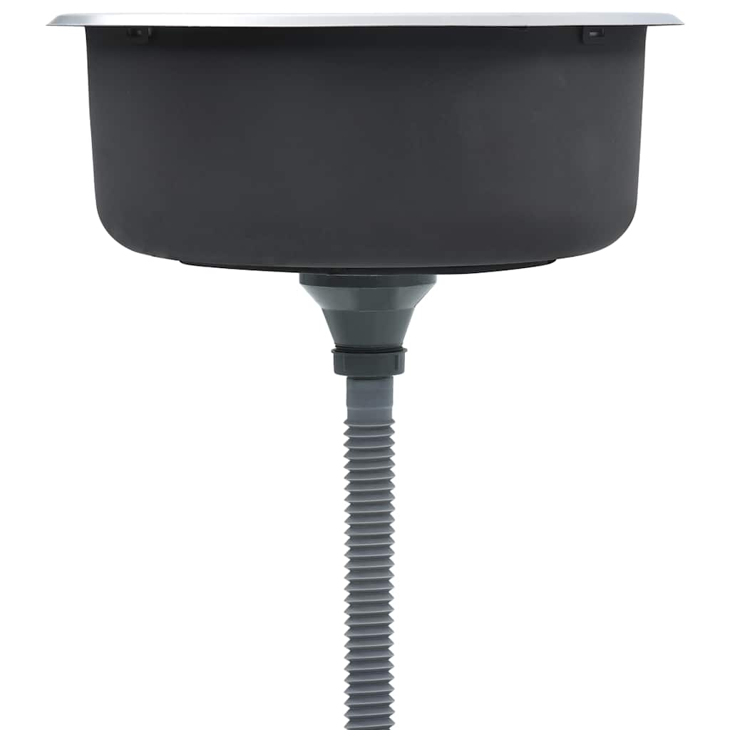 vidaXL Νεροχύτης Κουζίνας με Φίλτρο Σιφονιού και Σιφόνι Ανοξ. Ατσάλι