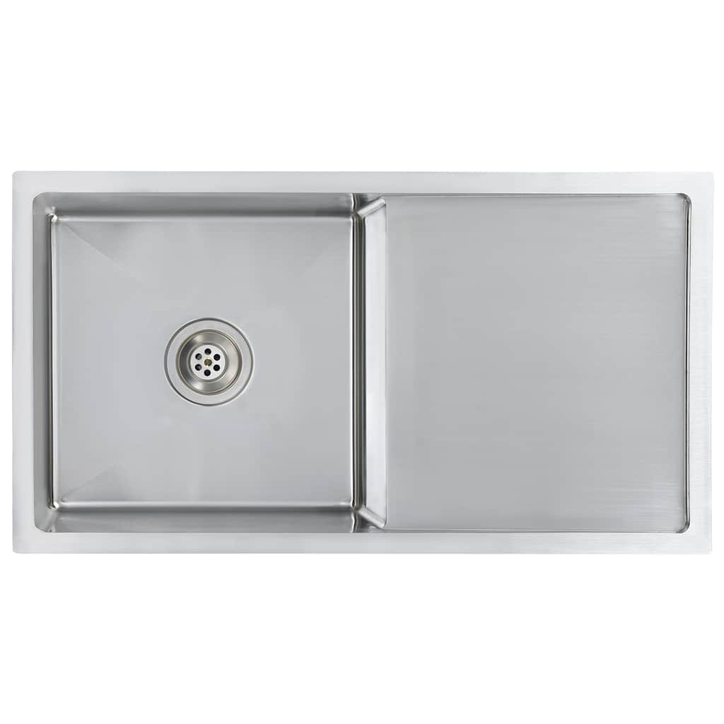 vidaXL Νεροχύτης Κουζίνας Χειροποίητος από Ανοξείδωτο Ατσάλι