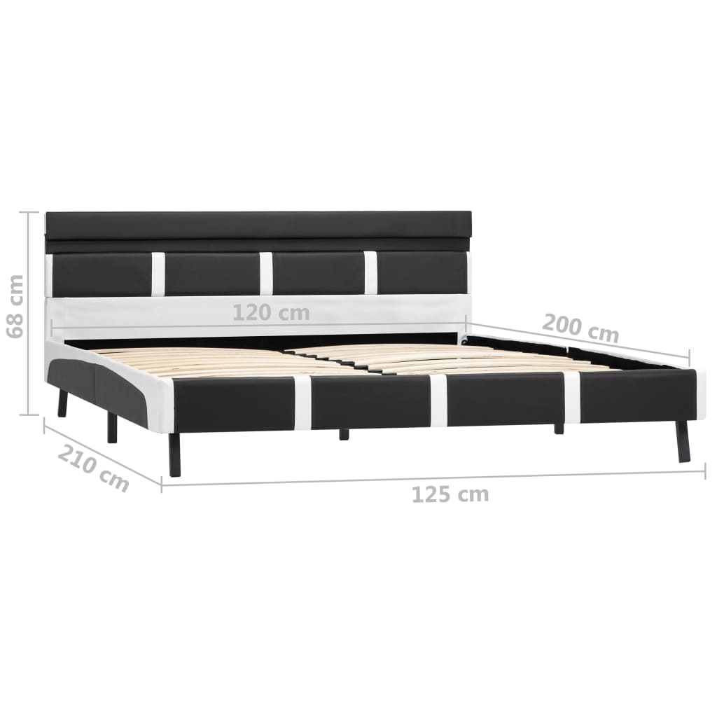 vidaXL Πλαίσιο Κρεβατιού με LED Γκρι 120x200 εκ. από Συνθετικό Δέρμα