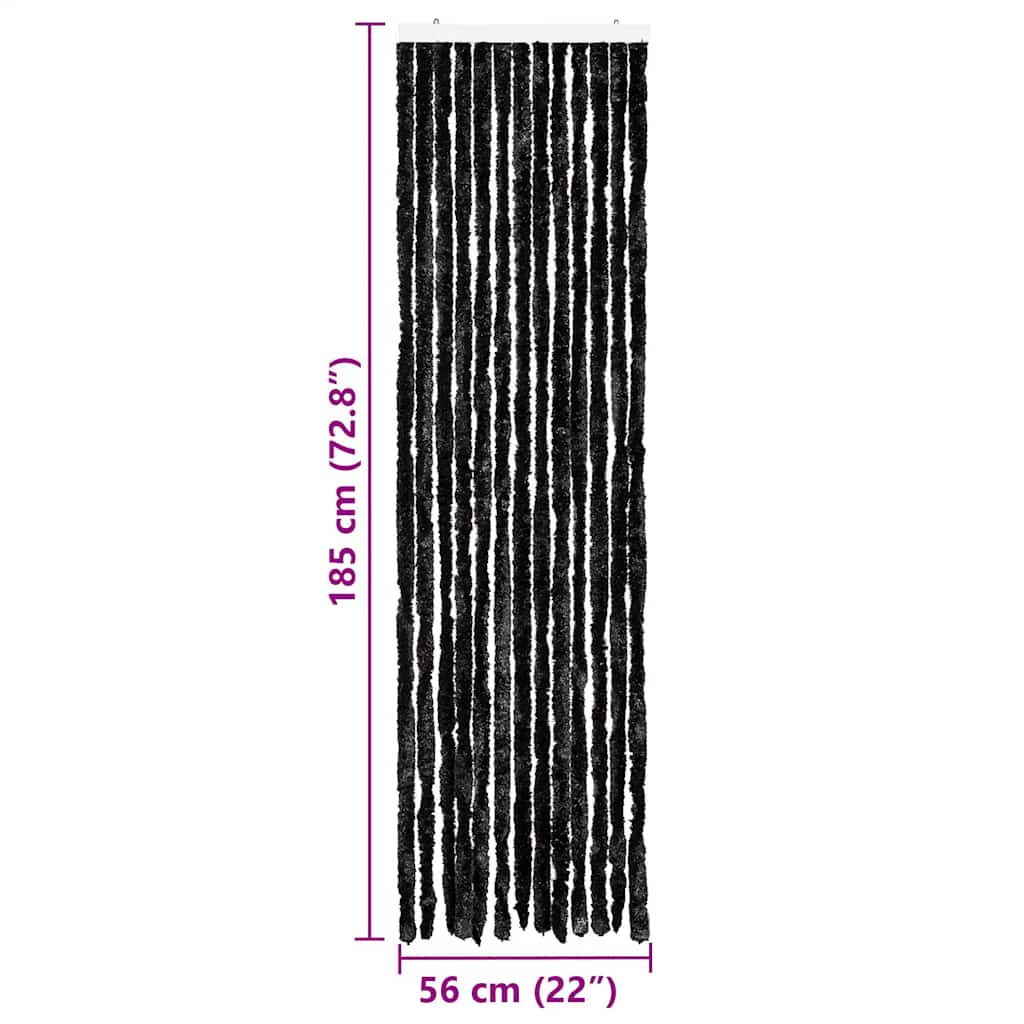 vidaXL Σήτα - Κουρτίνα Πόρτας Ανθρακί 56 x 185 εκ. από Σενίλ