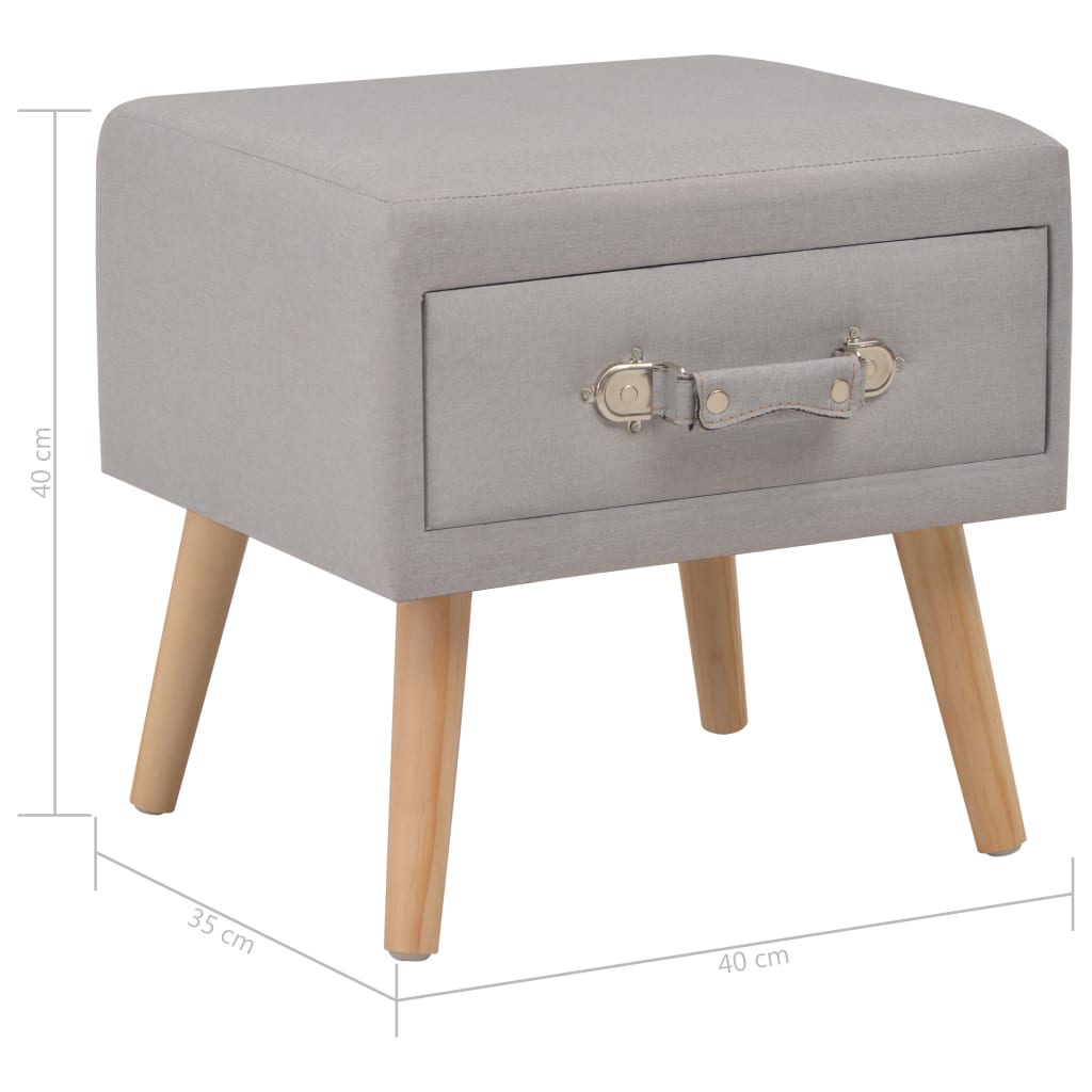 vidaXL Κομοδίνα 2 τεμ. Γκρι 40 x 35 x 40 εκ. Υφασμάτινα
