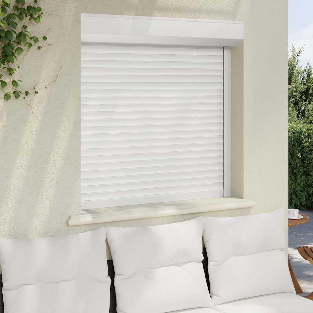 vidaXL Παντζούρι Ρολό Λευκό 100 x 100 εκ. από Αλουμίνιο