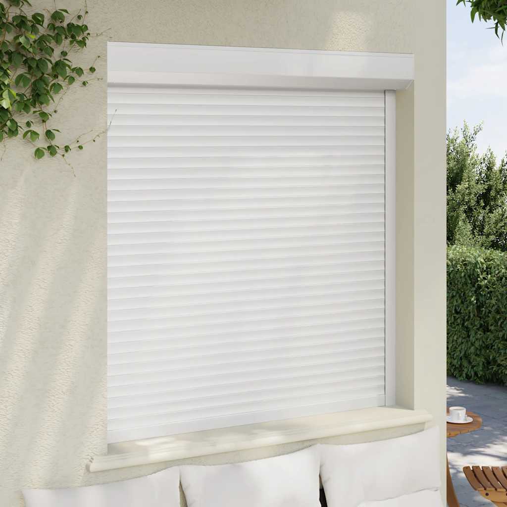 vidaXL Παντζούρι Ρολό Λευκό 130 x 140 εκ. από Αλουμίνιο