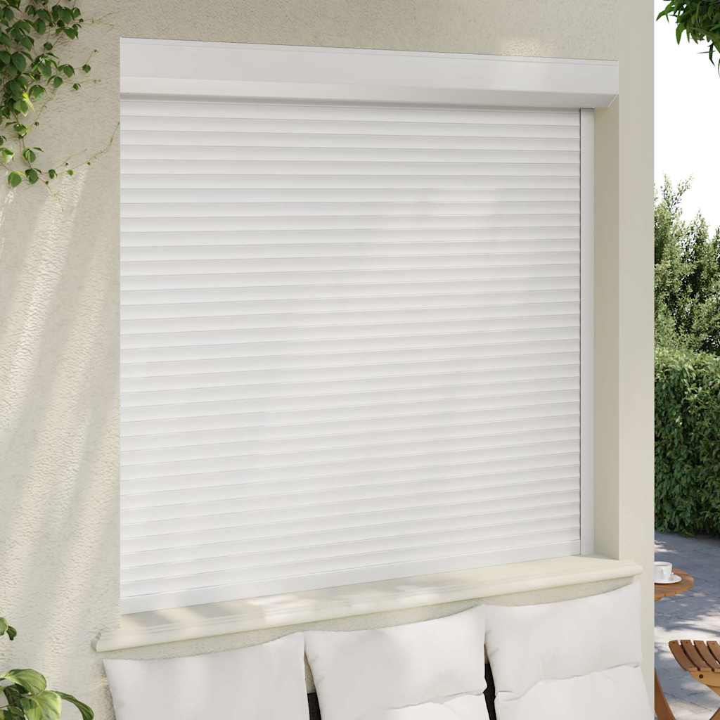 vidaXL Παντζούρι Ρολό Λευκό 160 x 150 εκ. από Αλουμίνιο