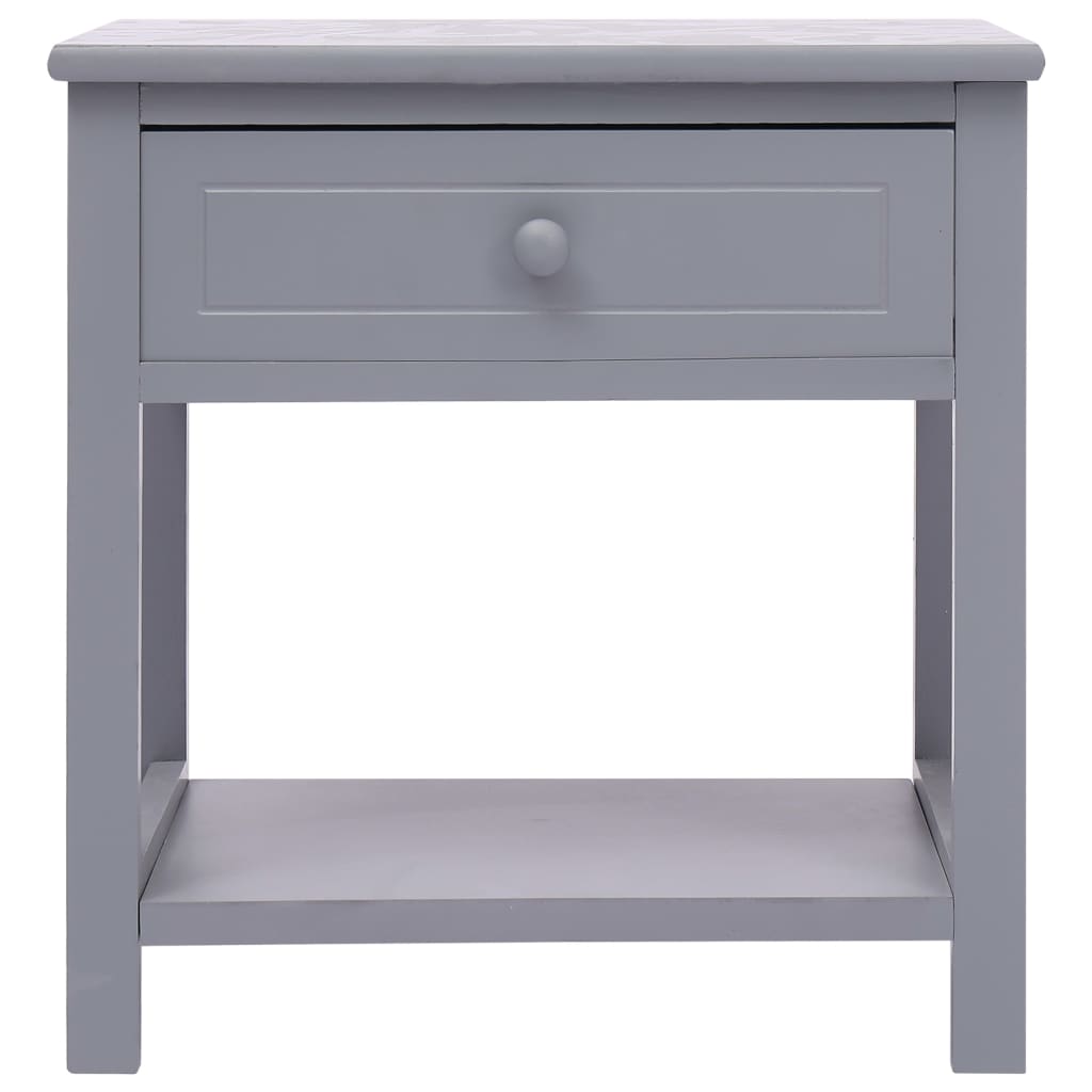 vidaXL Κομοδίνα 2 τεμ. Γκρι 40 x 29 x 42 εκ. από Ξύλο Παυλώνιας