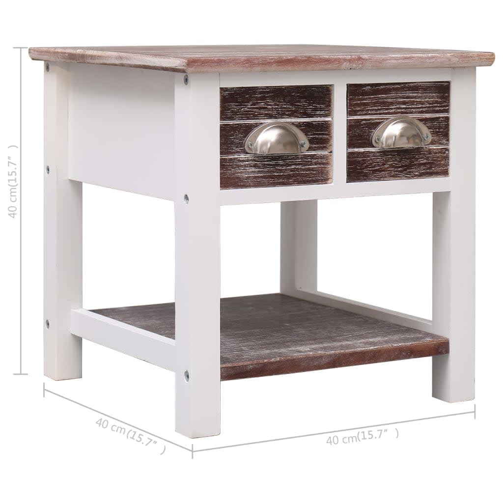 vidaXL Τραπέζι Βοηθητικό Καφέ 40 x 40 x 40 εκ. από Ξύλο Παυλώνιας