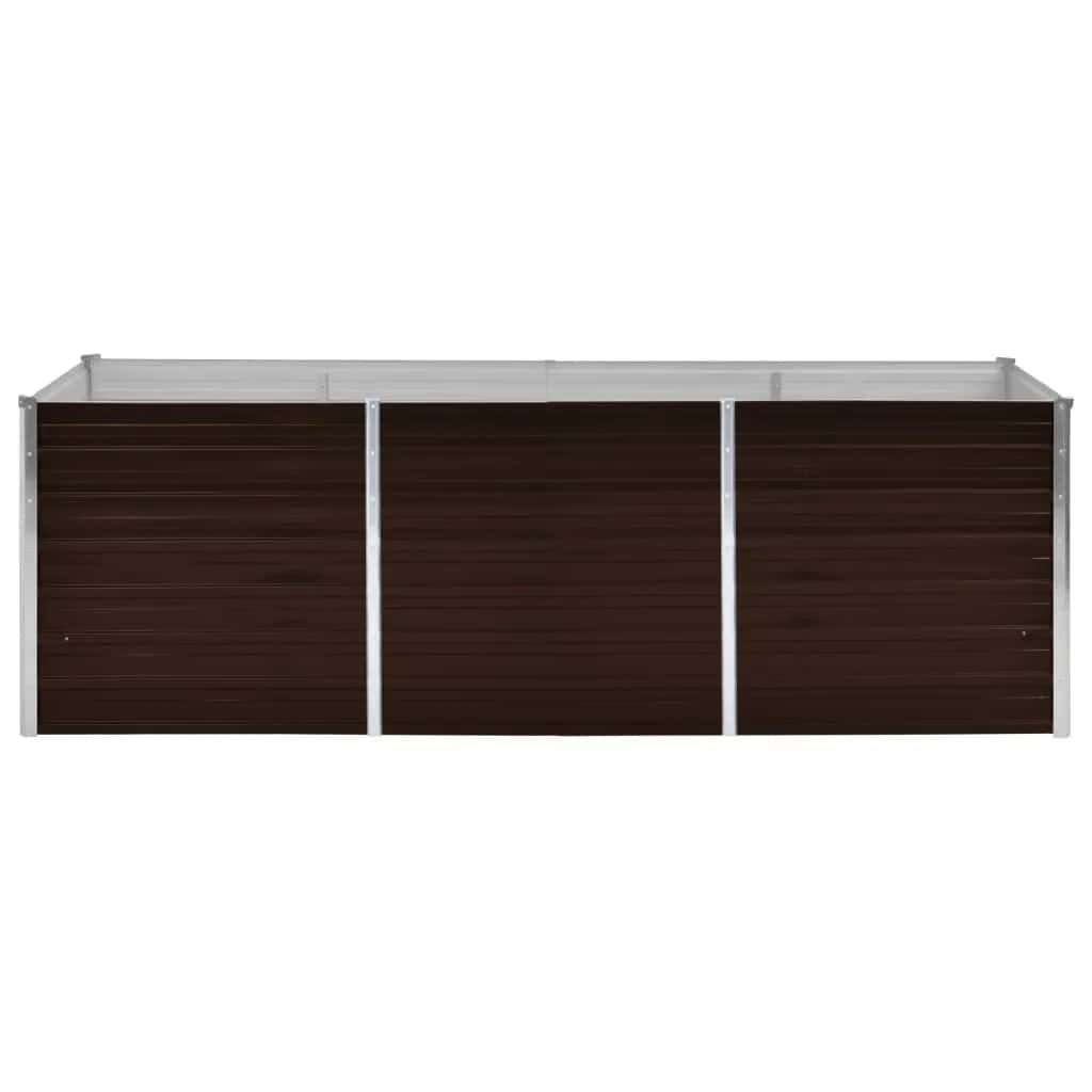 vidaXL Ζαρντινιέρα Υπερυψωμένη Καφέ 240x80x77 εκ. Γαλβανισμ. Χάλυβας