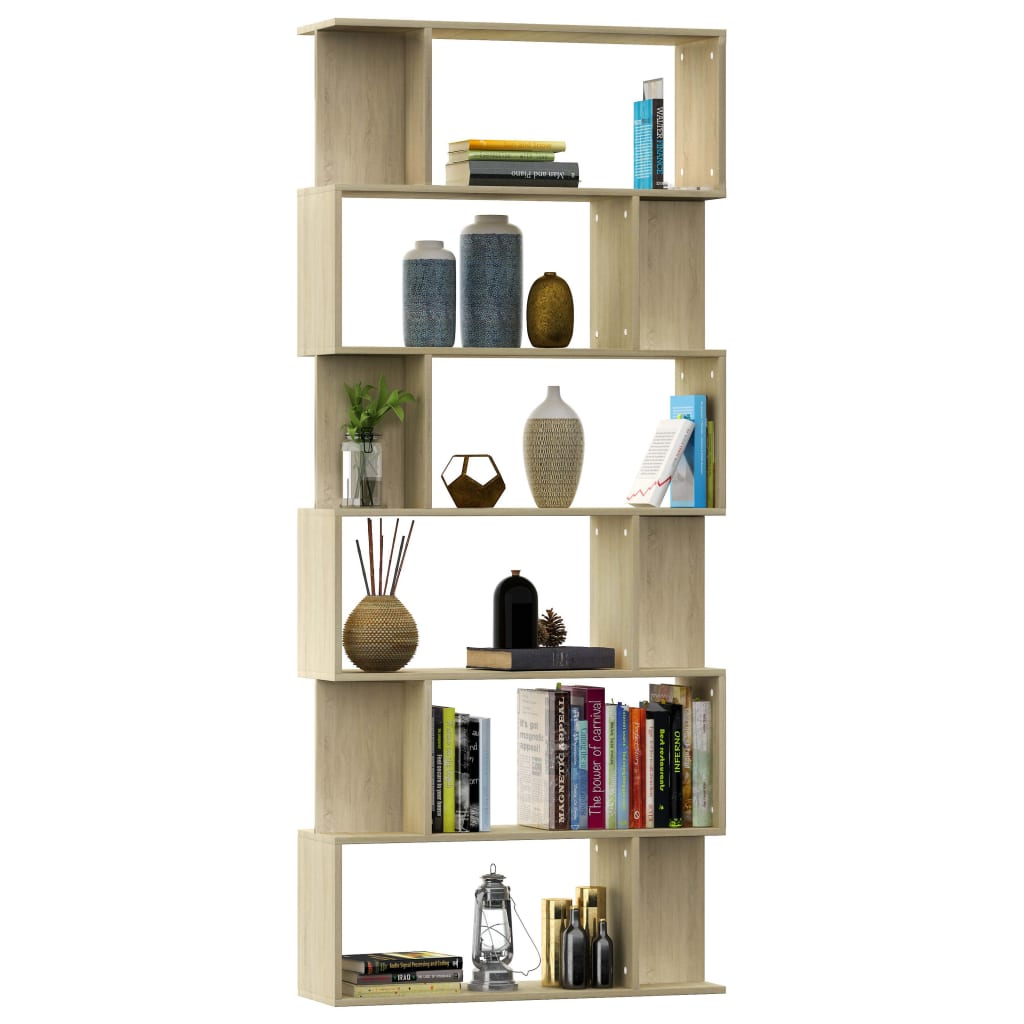 vidaXL Βιβλιοθήκη/Διαχωριστικό Sonoma Δρυς 80x24x192 εκ. Επεξ. Ξύλο