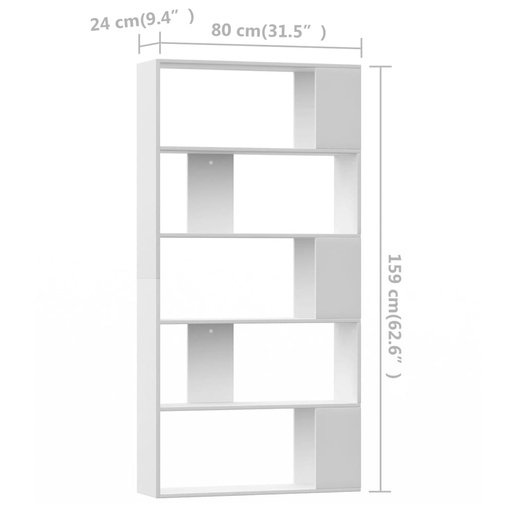 vidaXL Βιβλιοθήκη/Διαχωριστικό Χώρου Λευκό 80x24x159 εκ. Επεξ. Ξύλο